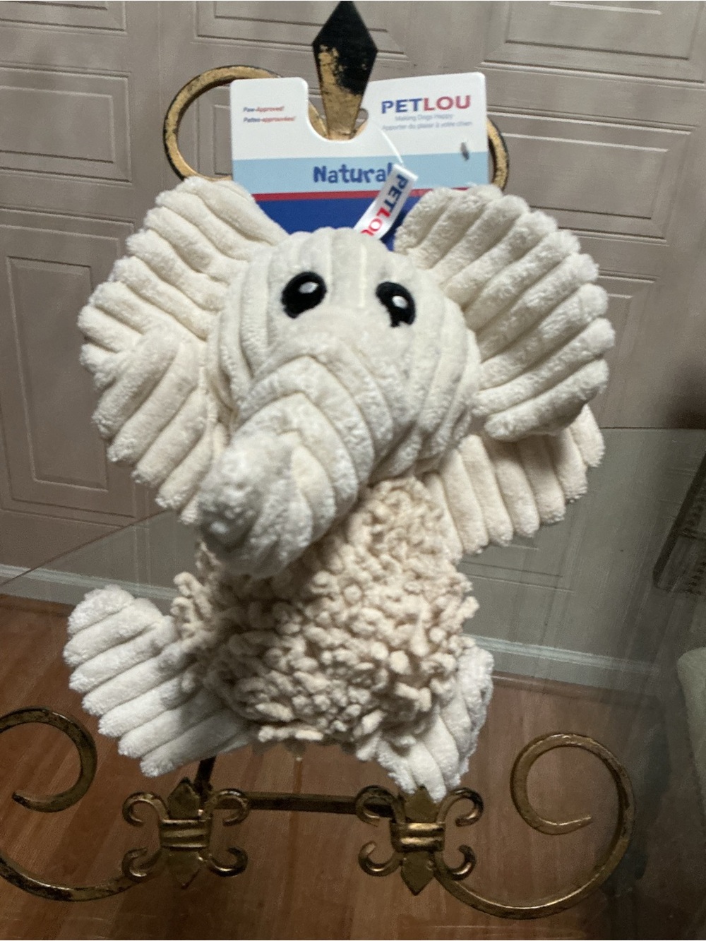 Brand New Petlou Inc. 9’ Natural Elephant ~ Clinker &/Squeaky Dog Toy